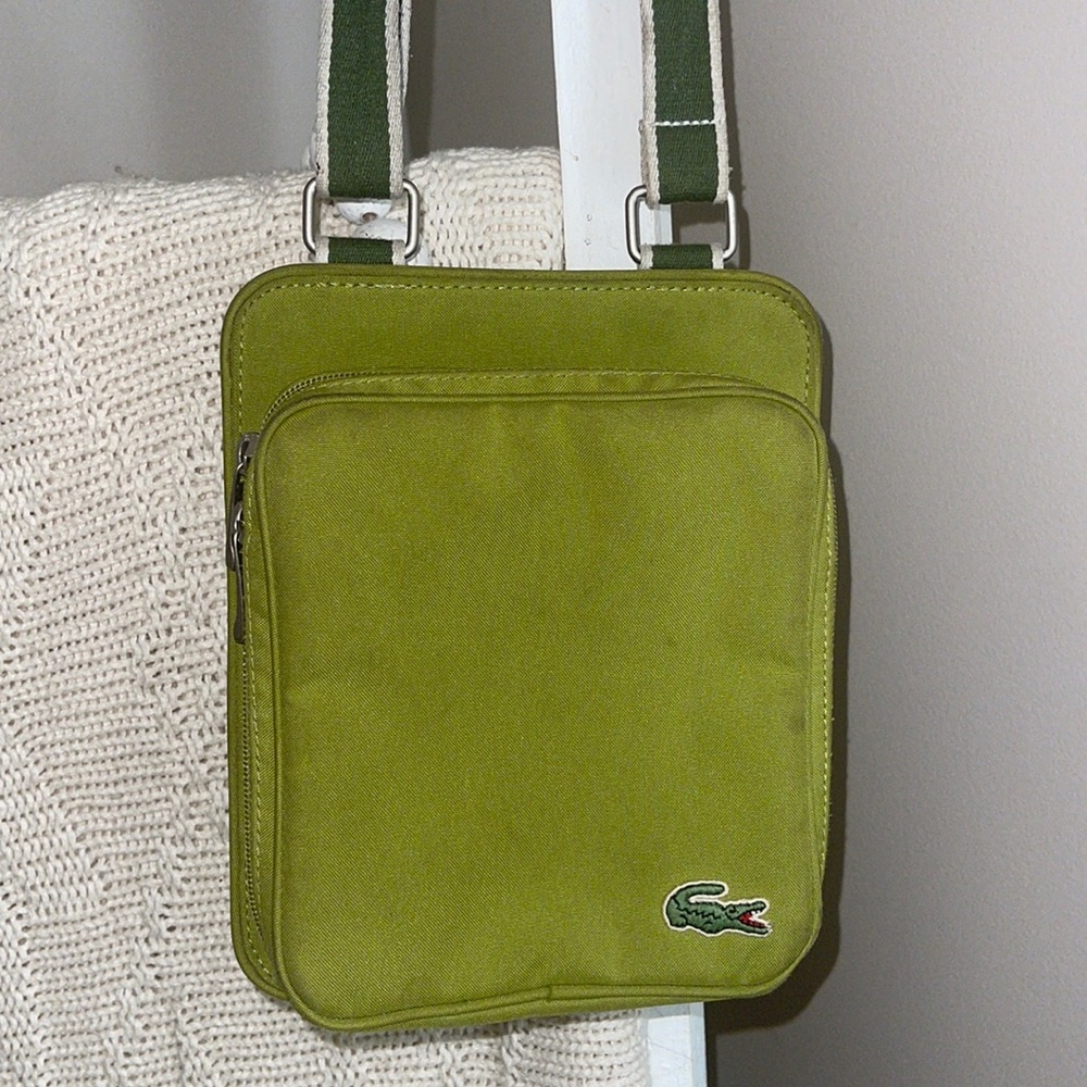 Lacoste alligator crossbody bag purse zipper pouch
